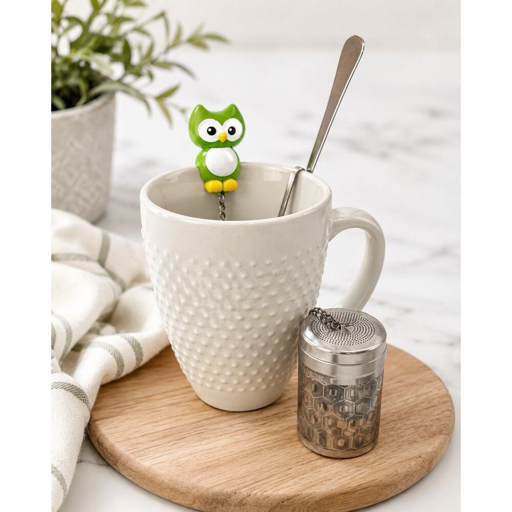 Tea Lover Accessory Bundle Tea Infusers Hanging Spoon Owl Steeper